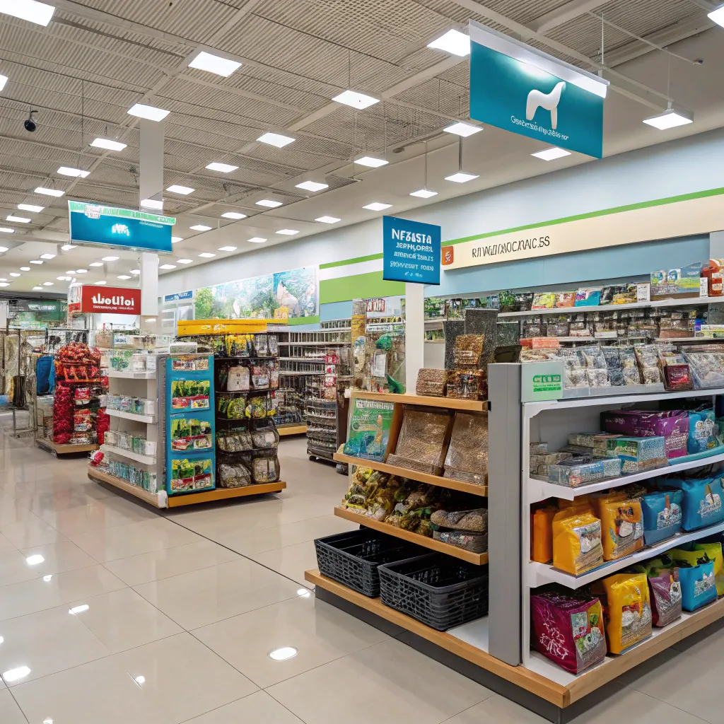 Interior view of XYLENTHORA store with pet supplies
